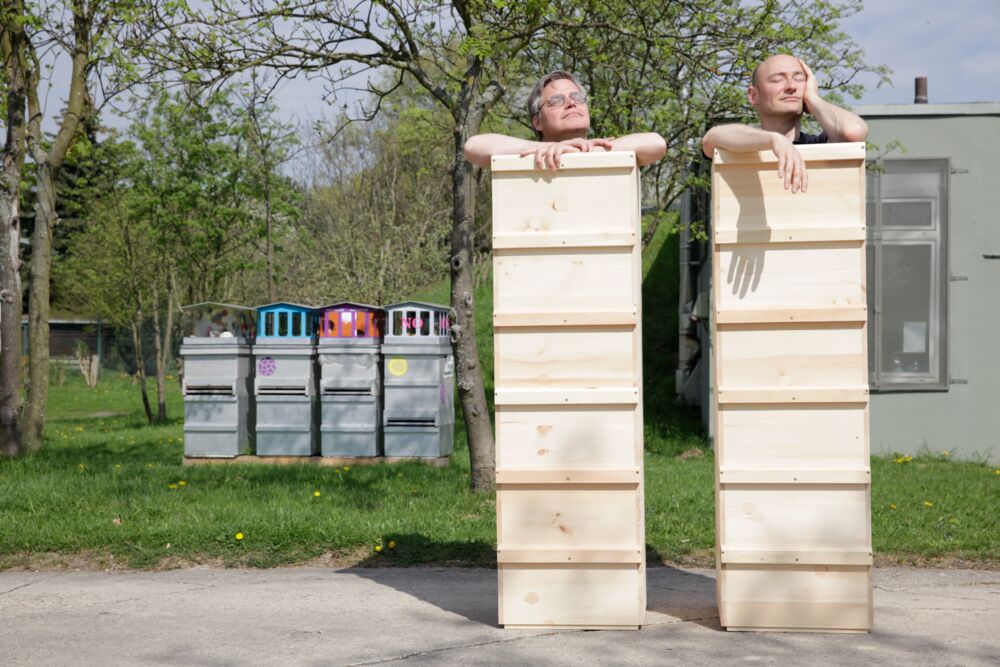 Die Künstler Andreas Wolf und Florian Haas